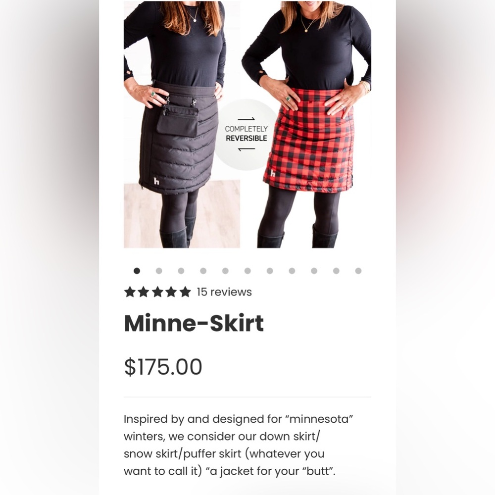 Heim-Made reversible down Minne-Skirt.